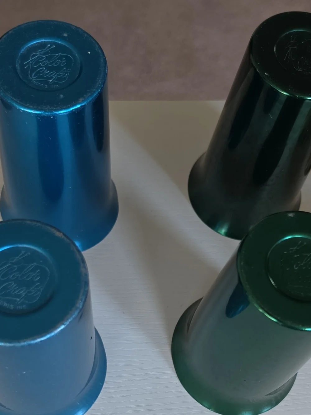 Color Craft Aluminum Tumbler Set 8pc 12 oz Stackable Flared Rim Multicolor